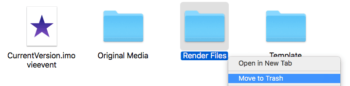 iMovie Render Files