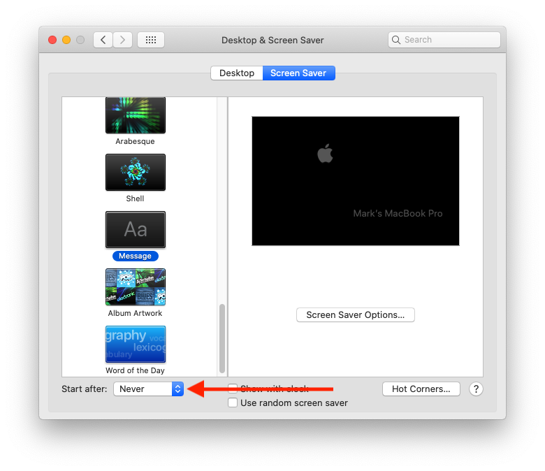 Mac Disable Screen Saver